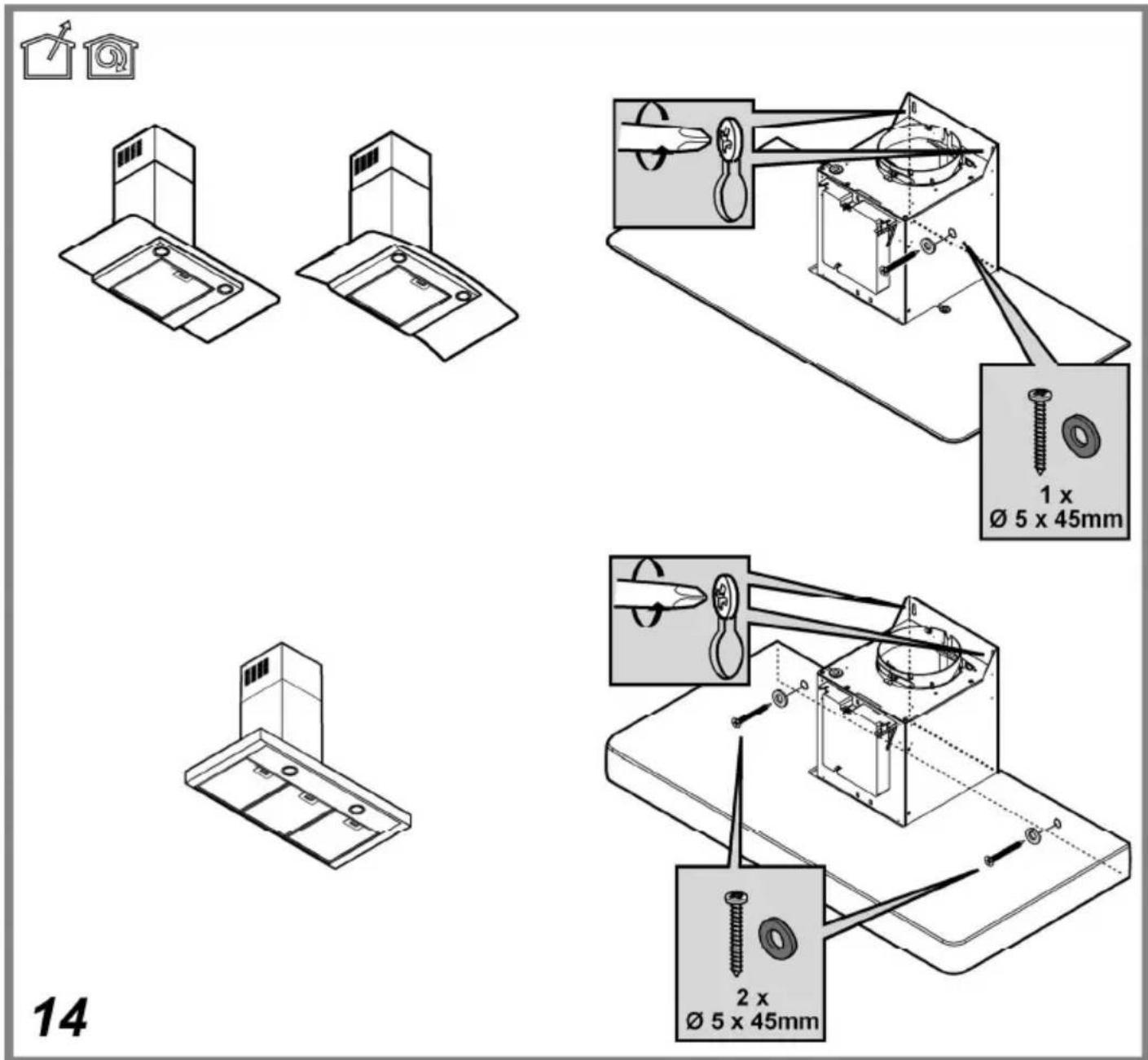 14 2 x Ø 5 x 45mm 1 x Ø 5 x 45mm
