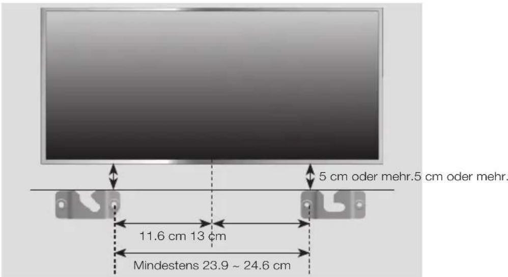 5 cm oder mehr.5 cm oder mehr. 11.6 cm 13 cm Mindestens 23.9 ~ 24.6 cm