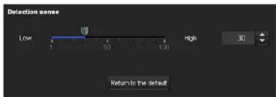 Detection sense Low 1 50 1.00 High 30 Return to the default