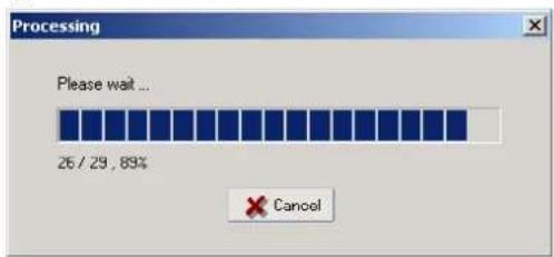 Processing Please wait... 26 / 29, 83% Cancel