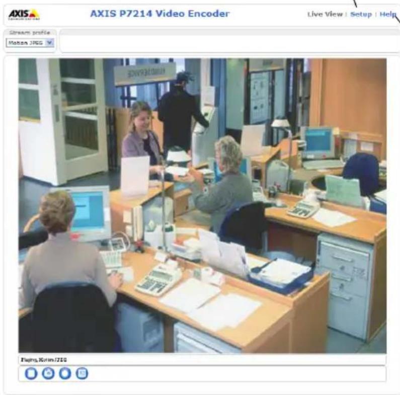 AXIS P7214 Video Encoder Live View | Setup | Help Stream profile Makon JPSG SPWRADIAN Flaming, Kotlin JPSG
