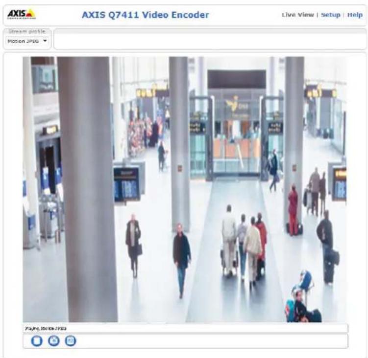 AXIS Q7411 Video Encoder Live View | Setup | Help Stream profile Motion JPEG Playing, Motion JPEG