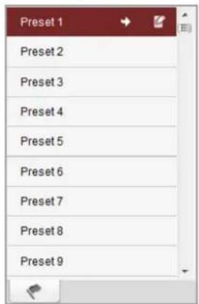 Preset 1 Preset 2 Preset 3 Preset 4 Preset 5 Preset 6 Preset 7 Preset 8 Preset 9