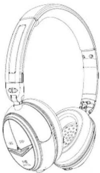 Line drawing of a pair of outdoor headphones with adjustable design (no text or symbols)