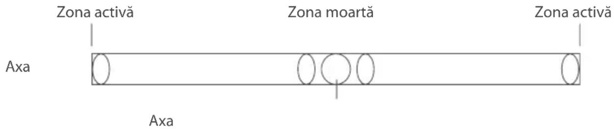 Zona activă Zona moartă Zona activă Axa Axa