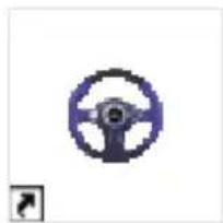 Simple icon of a steering wheel with no text or symbols