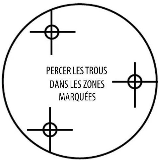 PERCER LES TROUS DANS LES ZONES MARQUÉES