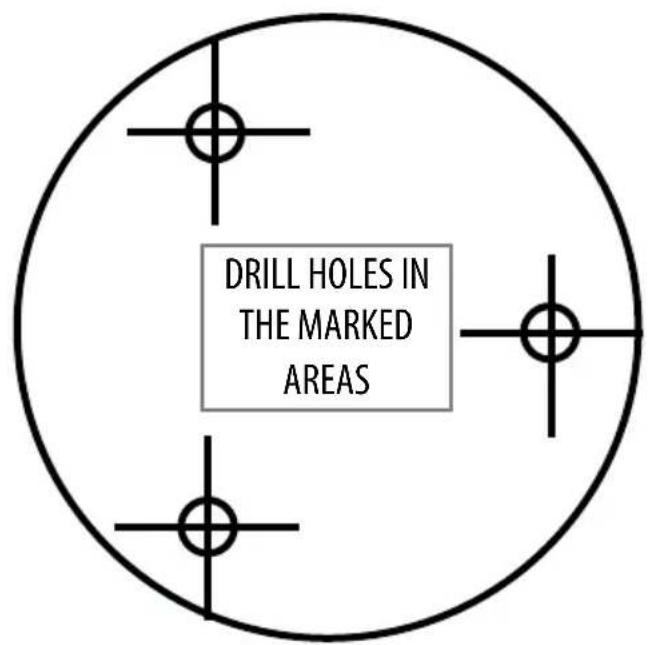 DRILL HOLES IN THE MARKED AREAS
