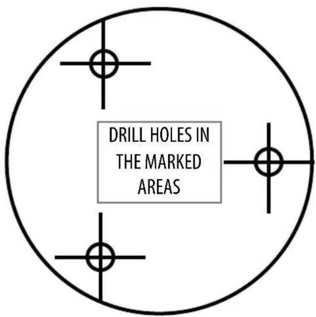 DRILL HOLES IN THE MARKED AREAS