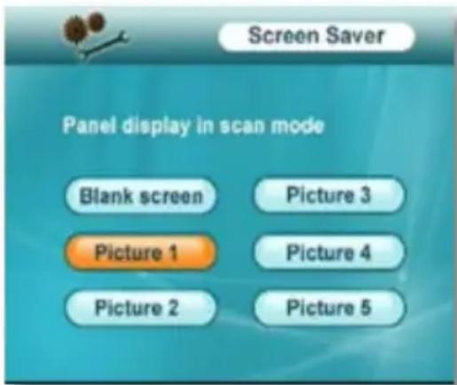 Screen Saver Panel display in scan mode Blank screen Picture 3 Picture 1 Picture 4 Picture 2 Picture 5