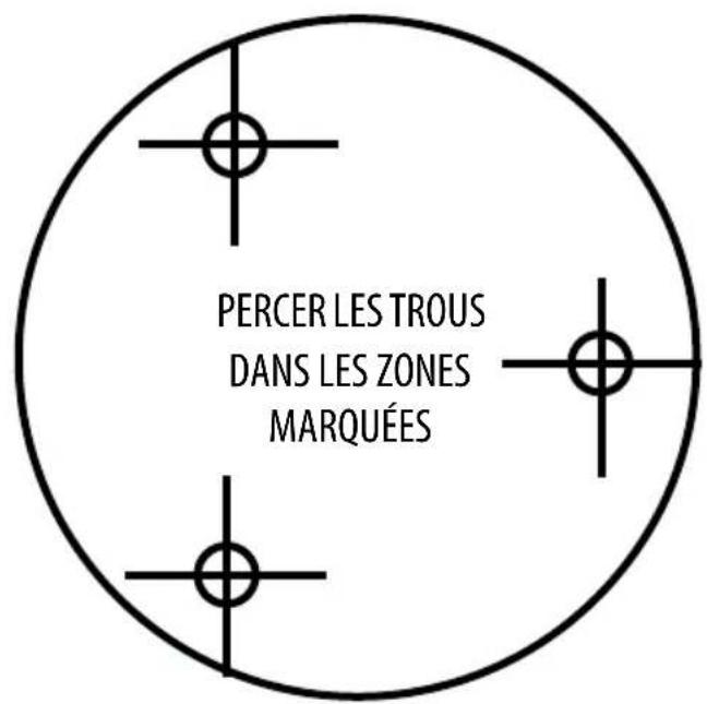PERCER LES TROUS DANS LES ZONES MARQUÉES