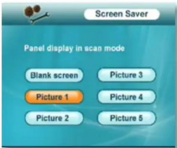 Screen Saver Panel display in scan mode Blank screen Picture 3 Picture 1 Picture 4 Picture 2 Picture 5