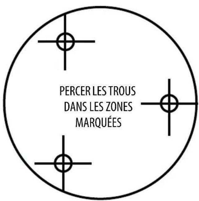 PERCER LES TROUS DANS LES ZONES MARQUÉES