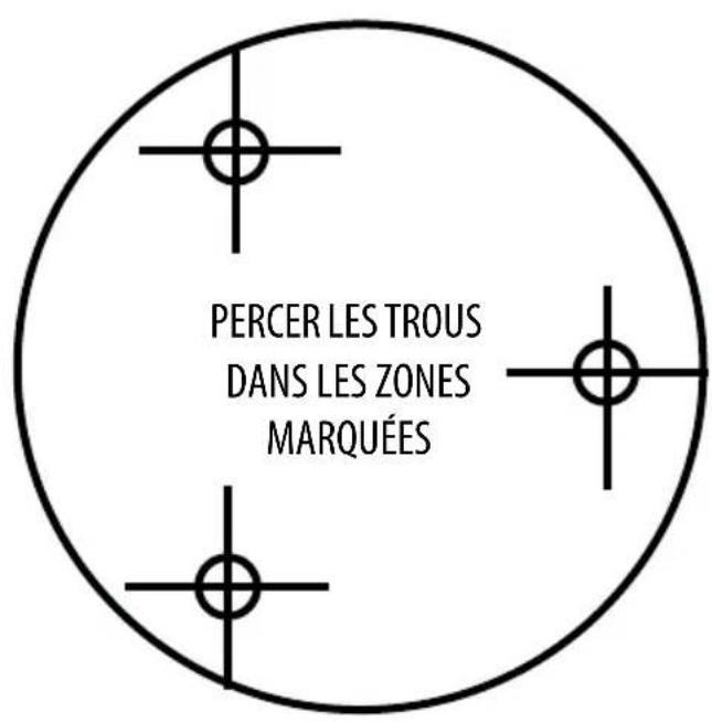 PERCER LES TROUS DANS LES ZONES MARQUÉES