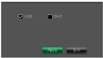 USB DvD Apply Exit