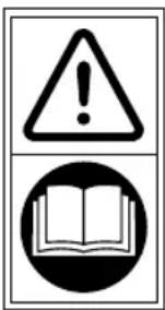 Warning sign with exclamation mark and open book icon, commonly used to indicate education or safety warning.