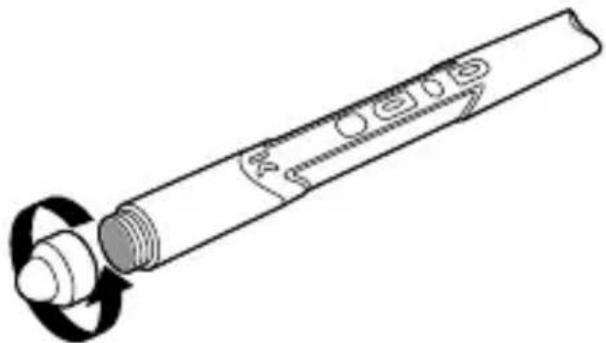 Diagram of a cylindrical device with internal components and a circular arrow indicating rotation (no text or symbols)