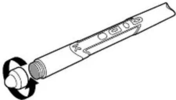Diagram of a cylindrical device with internal components and a rotating arrow, no text or symbols present