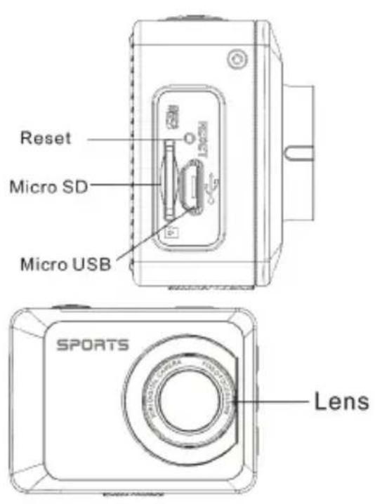 Reset Micro SD Micro USB SPORTS Lens