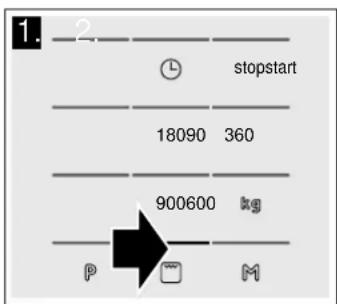 1. 2. stopstart 18090 360 900600 kg P M