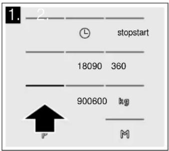 1. 2. stopstart 18090 360 900600 kg F M