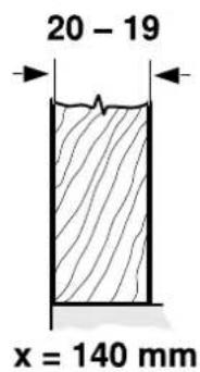 20 - 19 x = 140 mm