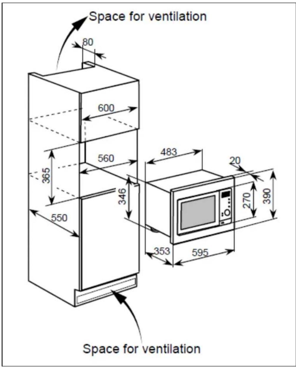 Space for ventilation 80 600 365 560 346 550 483 20 353 595 270 390 Space for ventilation
