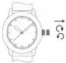 Line drawing of a wristwatch with a circular dial and wrist strap (no text or symbols)