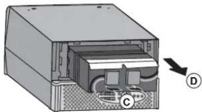 3D diagram of a computer drive showing internal components and a labeled arrow (no text or symbols present)