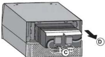 EATON Evolution 650 Rack - Desmontaje del módulo de batería - 6