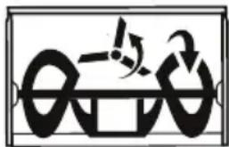 Black-and-white graphic with stylized symbols and arrows, possibly representing a conceptual or symbolic process.