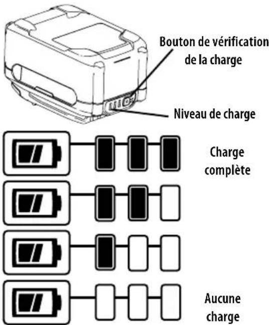 Bouton de vérification de la charge Niveau de charge Charge complète Aucune charge