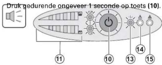 Druk gedurende ongeveer 1 seconde op toets (10) 11 10 13 14 15