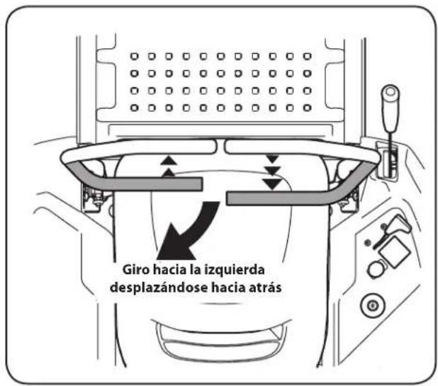 Giro hacia la izquierda desplazándose hacia atrás
