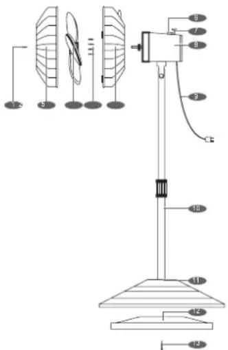 TRISTAR VE-5951 - LISTA ÖVER DELAR - 1