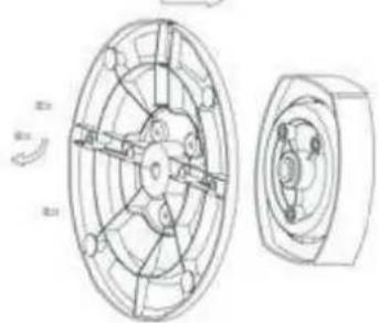 Technical line drawing of a mechanical component with internal gears and housing (no text or symbols)