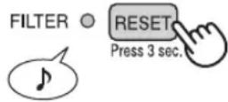 SHARP KC-C100E W - Ünitenin fişini takın, açın ve sıfırlamak için 3 saniyeden daha fazla bir süre ekrandaki Filtre Reset Düğmesine basın. - 1