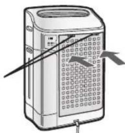 SHARP KC-C100E W - Gently push in the upper tabs (left and right) to lock in place. - 1