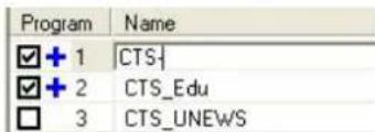 Program Name ✓ + 1 CTS- ✓ + 2 CTS_Edu □ 3 CTS_UNEWS