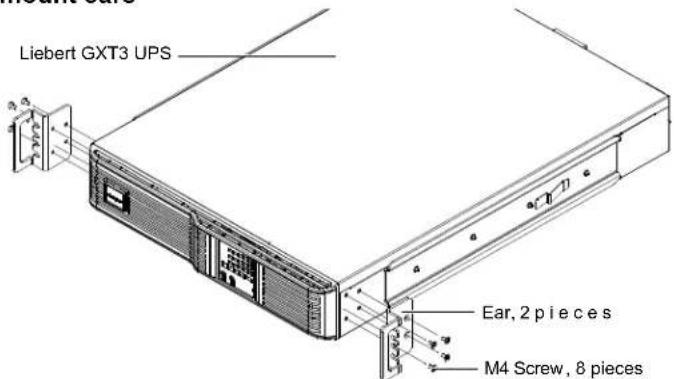 Liebert GXT3 UPS Ear, 2 pieces M4 Screw, 8 pieces