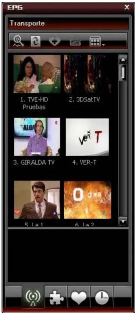 EPG Transporte 1. TVE-HD Pruebas 2. 3DSatTV 3. GIRALDA TV 4. VER-T 5. la1 6. la2