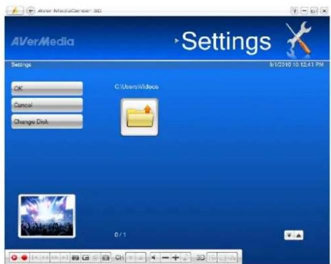 AVerMedia Settings 8/1/2016 10:12:41 PM OK Cancel Change Disk C:\Users\Videos 0 / 1