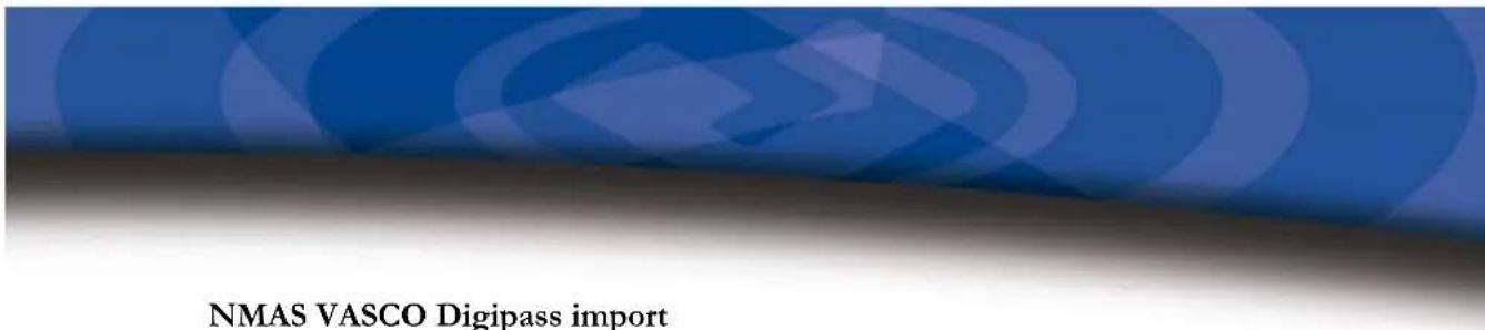NMAS VASCO Digipass import