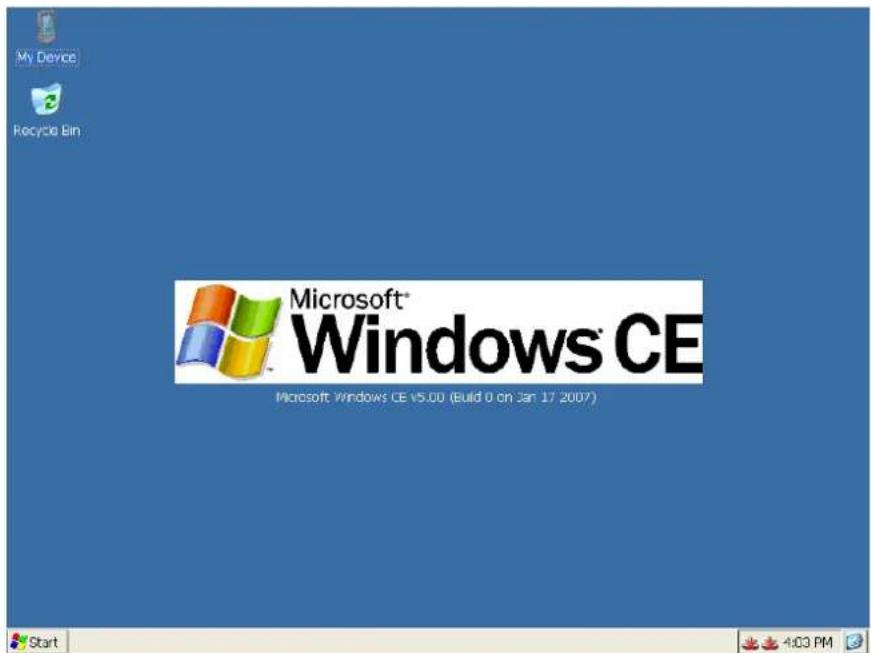 My Device Recycle Bin Microsoft® Windows® CE Microsoft Windows CE v5.00 (Build 0 on Jan 17 2007) Start 4:03 PM