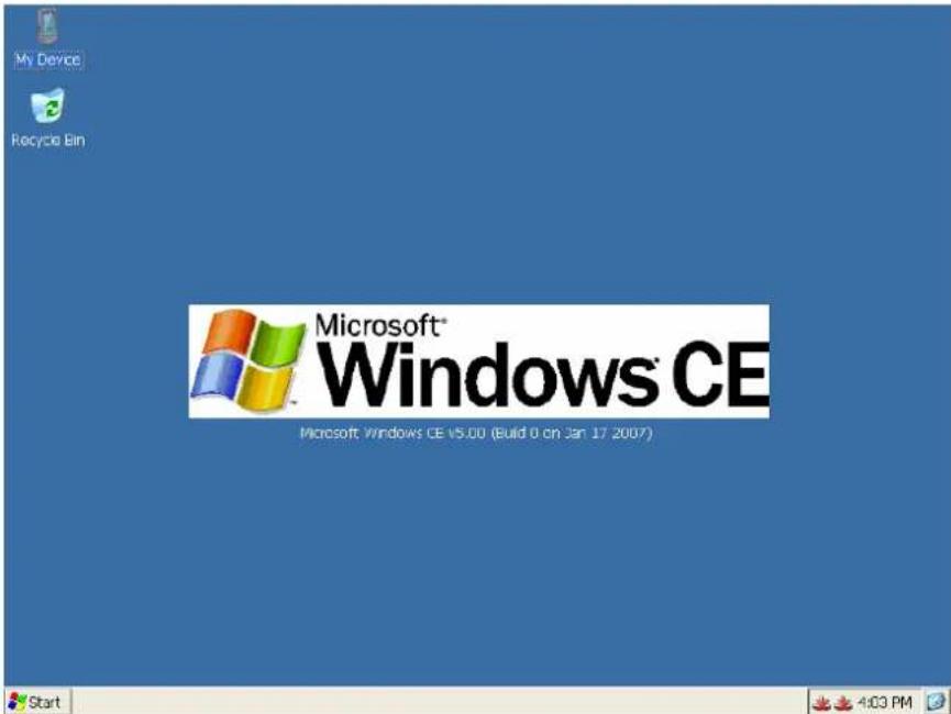 My Device Recycle Bin Microsoft® Windows CE Microsoft Windows CE v5.00 (Build 0 on Jan 17 2007) Start 4:03 PM