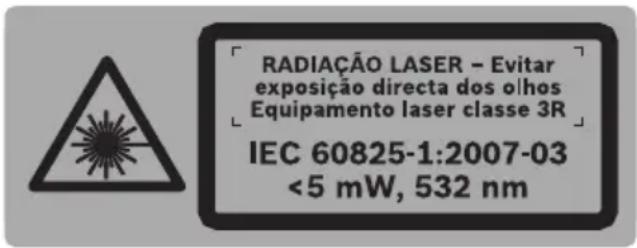 RADIAÇÃO LASER - Evitar exposição directa dos olhos Equipamento laser classe 3R IEC 60825-1:2007-03 <5 mW, 532 nm