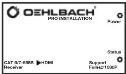 OEHLBACH® PRO INSTALLATION Power Status CAT 6/7-568B ► HDMI Receiver Support FullHD 1080P