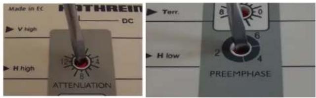 Made in EC V high H high ATTENLIATION MOTHREIN DC 12 14 8 Torr. H low PREEMPHASE