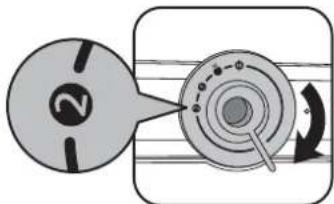 Diagram showing a circular component with a labeled '2' and a rotating ring system with directional arrows
