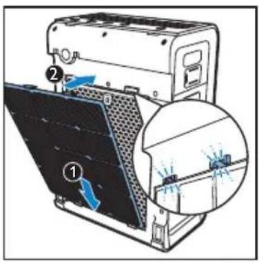 Diagram of a solar panel installation with labeled components and an inset magnified view showing internal structure.